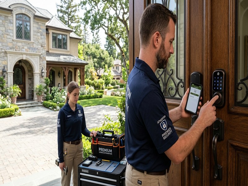 Mul-T-Lock and smart lock side-by-side showing key control and digital access